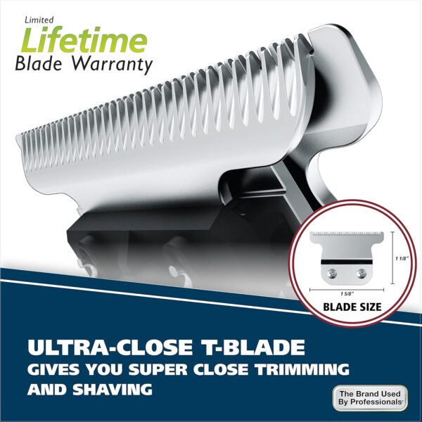 Wahl Aqua Blade® Rechargeable Wet/Dry Lithium-Ion Deluxe Beard Trimmer for Men - Interchangeable Heads for Detailing, Hair, Mustache and Body Grooming - Model 9899-100