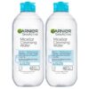 Garnier Micellar Water for Waterproof Makeup, Hydrating Facial Cleanser & Makeup Remover, Suitable for Sensitive Skin, Vegan, Cruelty Free, 13.5 Fl Oz (400mL), 2 Count