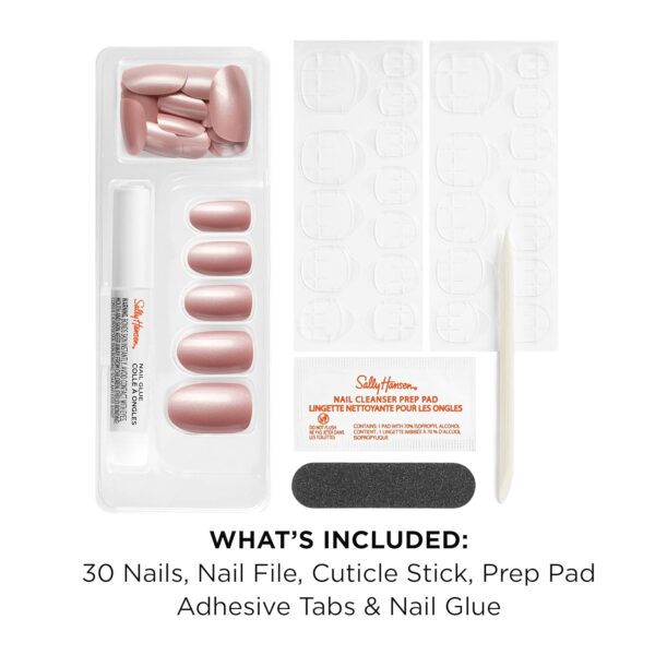 Sally Hansen Salon Effects Perfect Press-On Nails, Out of This Pearl, Press On Nails, Easy to Apply, Nail Glue & Adhesive Tabs Included