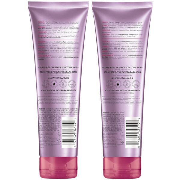 L'Oreal Paris Moisture Sulfate Free Shampoo and Conditioner Set, Hair Care for Color-Treated Hair with Rosemary Botanicals, EverPure, 1 Kit