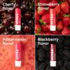 NIVEA Lip Care, Fruity Tinted Lip Balm Variety Pack, Cherry, Strawberry, Blackberry and Watermelon Flavors, 3-in-1 Moisture, Repair and Color, 0.17 Oz Stick, Pack of 4