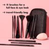 e.l.f. Full Face & Eye Makeup Brush Set with Travel Case, 11 Face & Eye Brushes For Creating A Full Face Makeup Look, Vegan & Cruelty-Free
