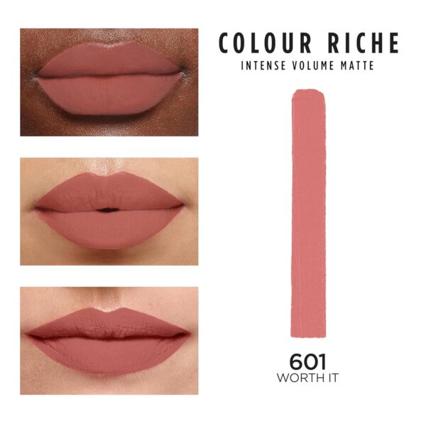 L'Oreal Paris Colour Riche Intense Volume Matte Lipstick, Lip Makeup Infused with Hyaluronic Acid for up to 16HR Wear, Worth It, 0.06 Oz