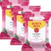 Burt's Bees Rose Water Face Wipes, for All Skin Types, Hydrating Micellar Makeup Remover & Facial Cleansing Towelettes, 30 Ct (3-Pack)