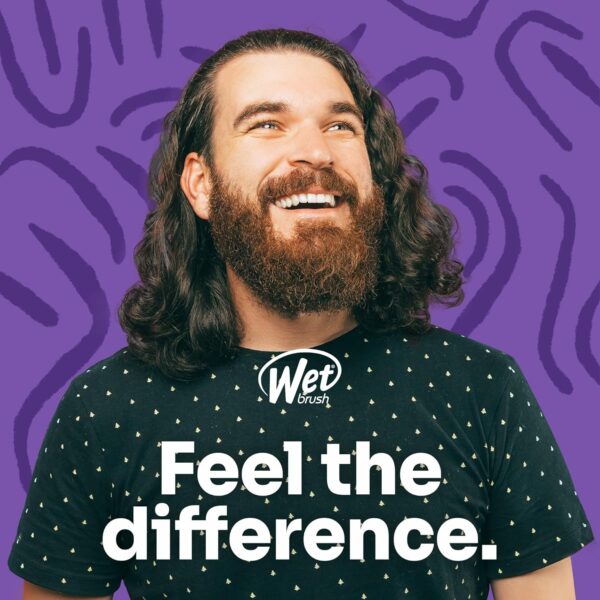 Wet Brush Detangling Hair Brush for Men, Black, Stimulates Scalp & Beard for Fuller Stronger Hair, Intelliflex Detangler Help Bristles Promote Growth & Protect from Breakage, Pain-Free