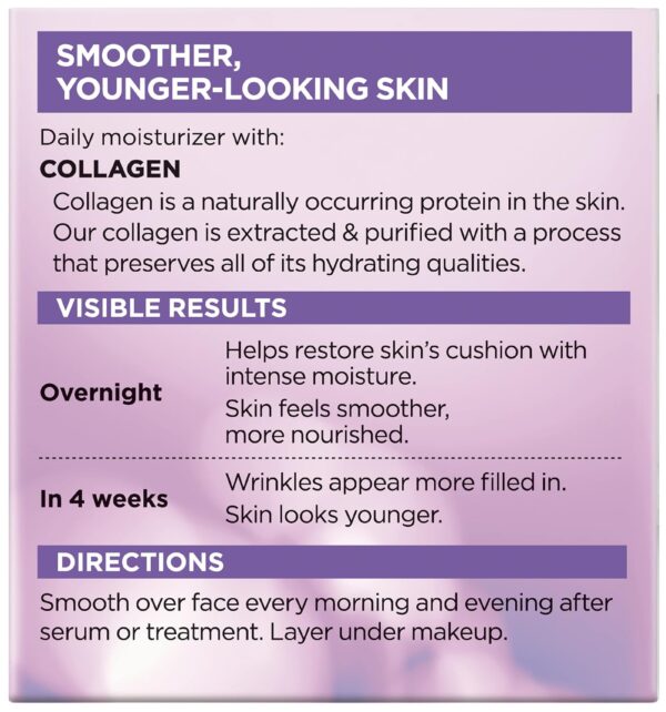 L’Oreal Paris Collagen Daily Face Moisturizer, Reduce Wrinkles, Face Cream 1.7 oz