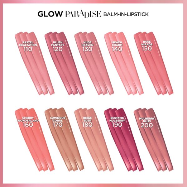 L'Oreal Paris Glow Paradise Hydrating Balm-in-Lipstick with Pomegranate Extract, Mulberry Bliss, 0.1 Oz