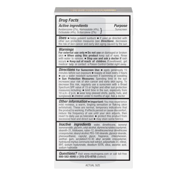 Neutrogena Rapid Wrinkle Repair Retinol Face Moisturizer with SPF 30 Sunscreen, Daily Anti-Aging Face Cream with Retinol & Hyaluronic Acid to Fight Fine Lines, Wrinkles, & Dark Spots, 1 fl. oz