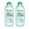 Garnier Micellar Water with Hyaluronic Acid, Facial Cleanser & Makeup Remover, Hydrating and Plumping, For All Skin Types, Vegan, Cruelty Free, 13.5 Fl Oz (400mL), 2 Count