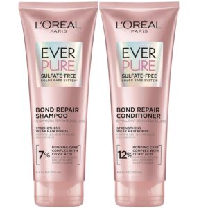 L'Oreal Paris EverPure Sulfate-Free Vegan Hair Care Kit - Shampoo and Conditioner to Strengthen and Repair Hair Bonds (Packaging May Vary)