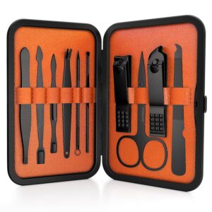 Wild Willies 10-Piece Manicure & Pedicure Kit - Multifunctional Mens Grooming Kit - Includes Nail Clippers, Scissors, Tweezers, Files - Compact Travel Manicure Set for Men & Women - All-in-One Case