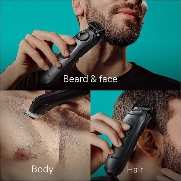 Braun All-in-One Style Kit Series 5 5471, 8-in-1 Trimmer for Men with Beard Trimmer, Body Trimmer for Manscaping, Hair Clippers & More, Ultra-Sharp Blade, 40 Length Settings, Waterproof