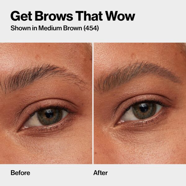 Revlon ColorStay Micro Eyebrow Pencil with Built In Spoolie Brush, Infused with Argan and Marula Oil, Waterproof, Smudgeproof, 454 Medium Brown, 0.003 oz