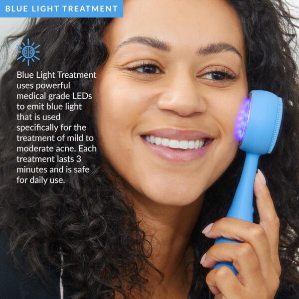 91Tt4zRUnrL._SL1500_.jpg PMD Beauty Facial Cleansing Brush - Smart Silicone Brush with Blue Light Treatment - SonicGlow Vibration - Waterproof Device for Acne