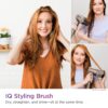 Shark XSKHD1SB IQ Styling Brush, Auto Preset Attachment for HyperAIR Blow Dryers, Rotatable Hot Brush, Styling Tools, For Straight, Wavy, Curly, and Coily Hair, Straight and Shiny Blowout, Stone