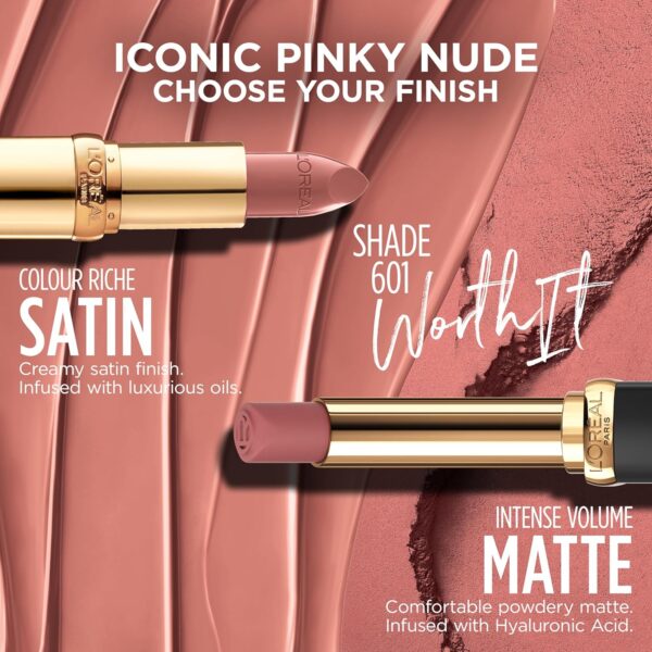 L'Oreal Paris Colour Riche Intense Volume Matte Lipstick, Lip Makeup Infused with Hyaluronic Acid for up to 16HR Wear, Worth It, 0.06 Oz