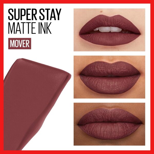 Maybelline Super Stay Matte Ink Liquid Lipstick Makeup, Long Lasting High Impact Color, Up to 16H Wear, Mover, Brown, 1 Count, Packaging May Vary