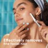 Gillette Venus Facial Razor, Exfoliating Dermaplaning Tool for Face, Replaceable Refills, Removes Fine Facial Hair, Exfoliates Dead Skin, Skin Defense Guard, Handle with 5 Blade Refills
