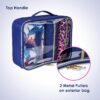 Conair 5 Piece Toiletry and Cosmetic Bag Set Under , Includes 4 Makeup Bags and 1 Travel Comb in Blue Palm Prints