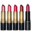 Revlon Super Lustrous 5-Piece Lipstick Gift Set, High Impact, Moisturizing, 460 Blushing Mauve & 430 Soft Silver Rose (Pearl), 775 Super Red & 777 Vampire Love (Cream), 025 Insane (Matte), 0.75 Oz