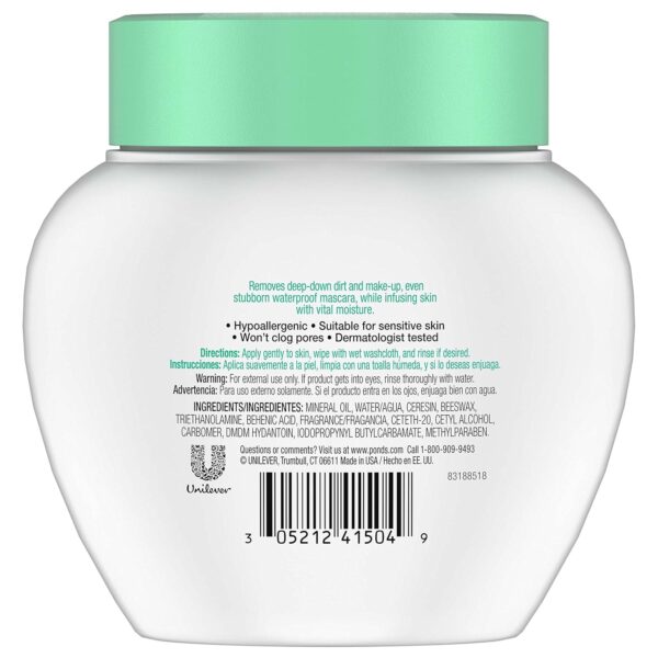 POND'S Cold Face Cream, Skin Care Facial Cleanser for All Skin Types, Deep Moisturizing Face Wash & Makeup Remover, 9.5 oz, 3 Pack