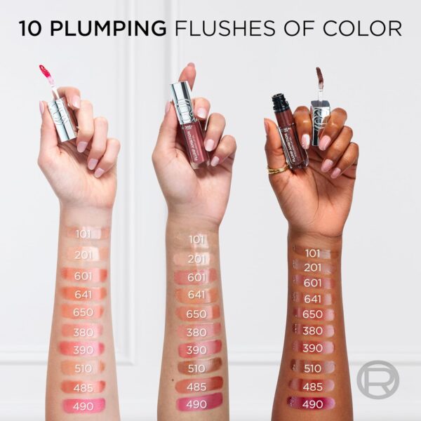 L'Oreal Paris Plump Ambition Hyaluron Lip Oil, 24 HR Lip Gloss with Hyaluronic Acid, Volumizing Formula with Glass-Like Shine, Worth It 601, 0.16 Fl Oz