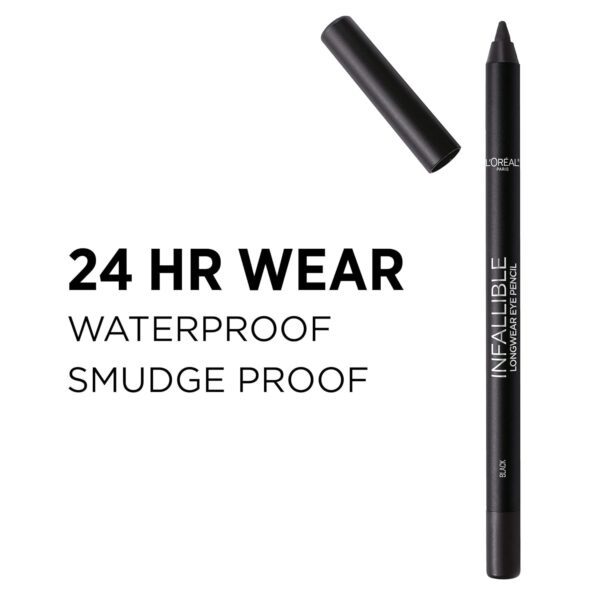 L'Oreal Paris Cosmetics Infallible Pro-Last Waterproof Pencil Eyeliner, Black, 0.042 Ounce,1 Count