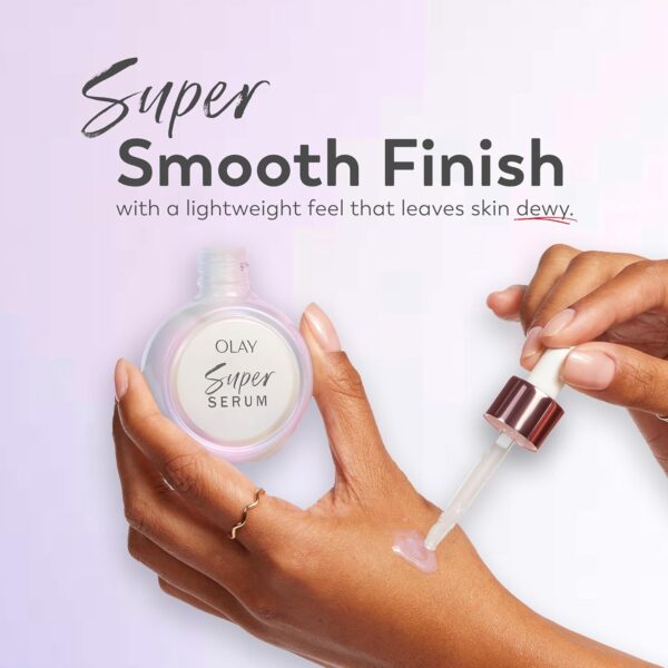 Olay Super Serum Trial Size - Niacinamide, Vitamin C & E, Collagen Peptide, AHA - 5-in-1 Skin Care Benefits - Healthy Glow, Brightening, Hydrating, Smoothing, Firming, Evens Tone, Anti-Aging, 0.4 Oz
