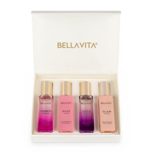 Luxury Long-Lasting Perfume Gift Set for Women | Pack of 4 x 20ml | Floral & Fruity Premium Scents | Date, Senorita, Glam & Rose | Ideal Gift for Birthday, Anniversary, Valentine's Day