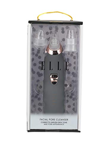 Elle Facial Pore Cleanser, Removes Blackheads & Whiteheads, Vacuum Suction Dirt/Oil Fast, Includes 4 attachments, Sage Grey