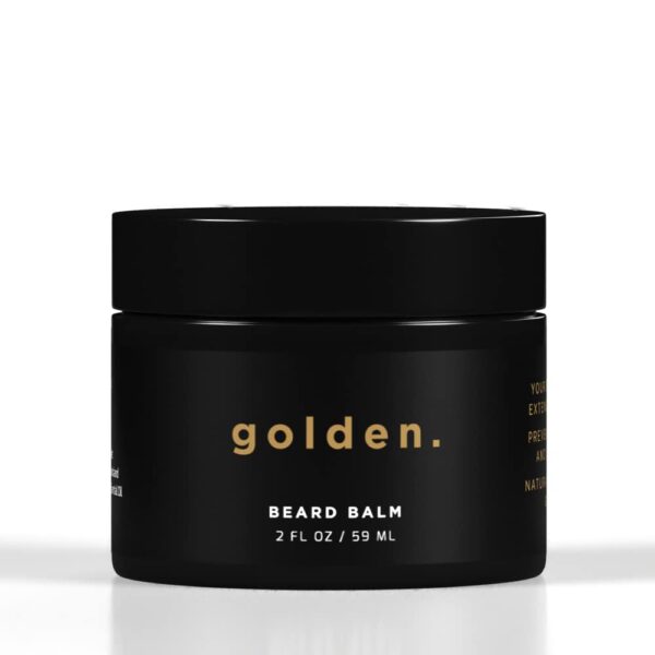 Golden Grooming Beard Balm | Unique Masculine Scent | Shea Butter for Beard Growth | Tames, Moisturizes & Styles – Fresh Scent, 2oz