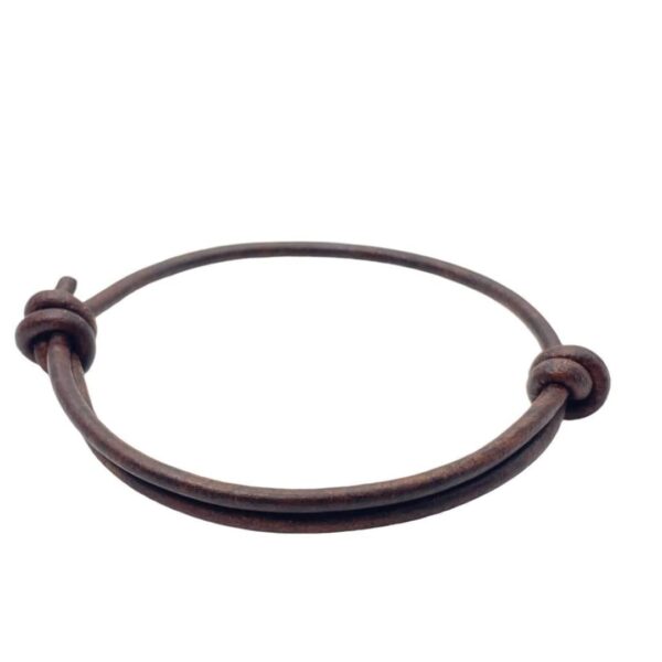 3 mm Men Genuine Leather Bracelet - Handmade Adjustable Cuff, Mens Minimalism Leather Wrap Wristband, Simple Accessories, Premium Leather, Women Gift To Boyfriend, Pulsera Hombre (Antique Brown)