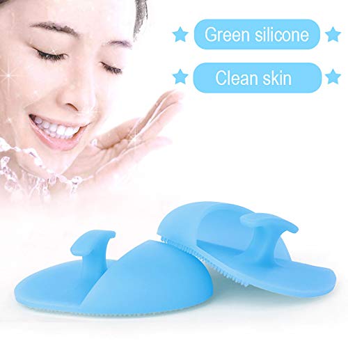 Beauty Blackhead Pad Wash Cleansing Facial Exfoliating Brush Tool Silicone Brush Shampoo Brush Rose (Blue, One Size)