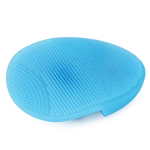 Beauty Blackhead Pad Wash Cleansing Facial Exfoliating Brush Tool Silicone Brush Shampoo Brush Rose (Blue, One Size)