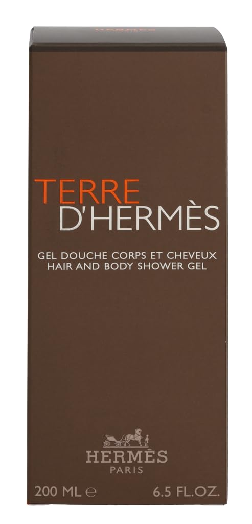 Hermes Terre d'Hermes for Men Hair and Body Shower Gel, 6.5 Ounc