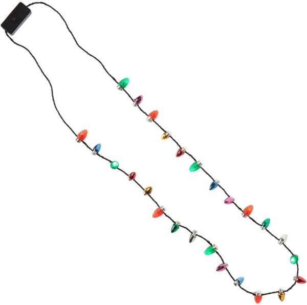 Amscan Multicolor Light Up Bulb Necklace - 30" (Pack Of 1) - Perfect For Festivals, Holidays & Events