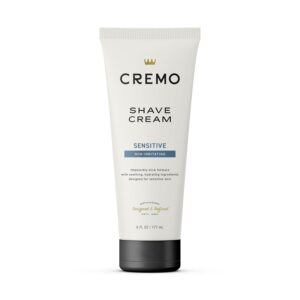 Cremo Sensitive Shave Cream, Astonishingly Superior Ultra-Slick Shaving Cream for Men, Fights Nicks, Cuts and Razor Burn, 6 Fl Oz