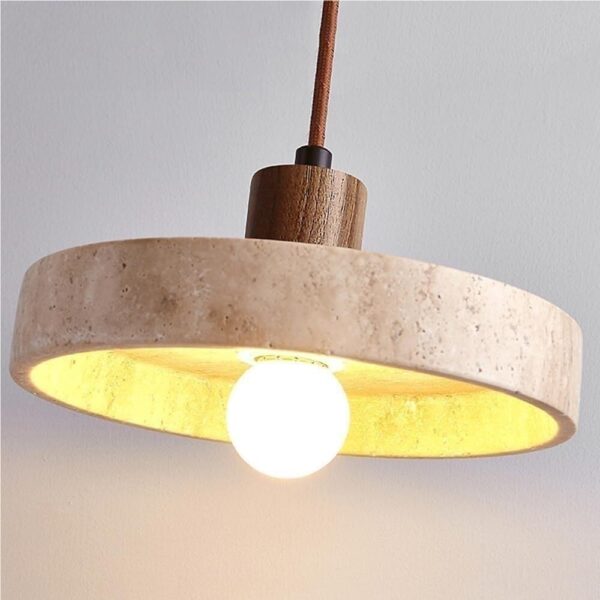 Mid Century Modern Natural Stone Pendant Light Farmhouse Vintage Chandelier Large Ceiling Hanging Lamp for Kitchen Bedroom Dining Room Restaurant Cafe Bar Lighting Fixture E26/E27 Base