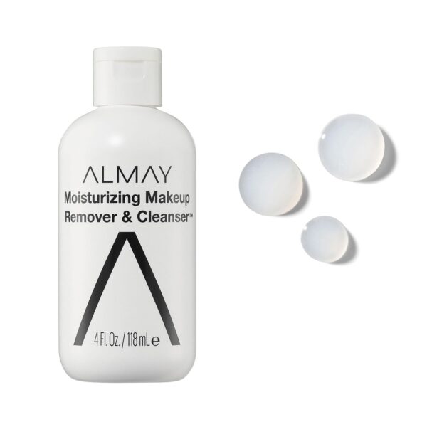 Almay Moisturizing Makeup Remover, Dermatologist Tested and Fragrance-Free, Hypoallergenic Cleanser, Removes Regular and Longwear Formulas, 4 Fl Oz (1 Pack)