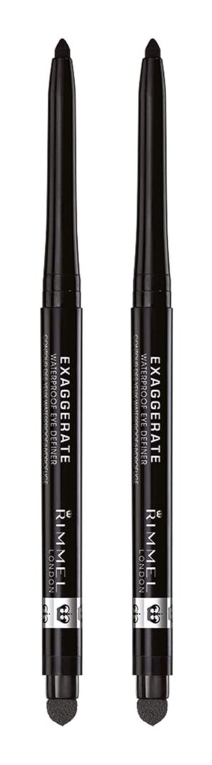 Rimmel London exaggerate auto waterproof eye definer in blackest black, 2 Count