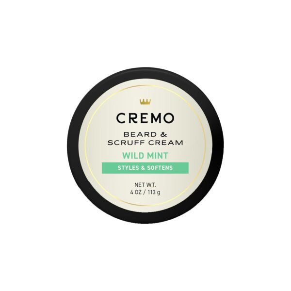 Cremo Beard & Scruff Cream, Wild Mint, 4 Ounce (Pack of 1) - Soothe Beard Itch, Condition and Offer Light-Hold Styling for Stubble and Scruff (Product Packaging May Vary)