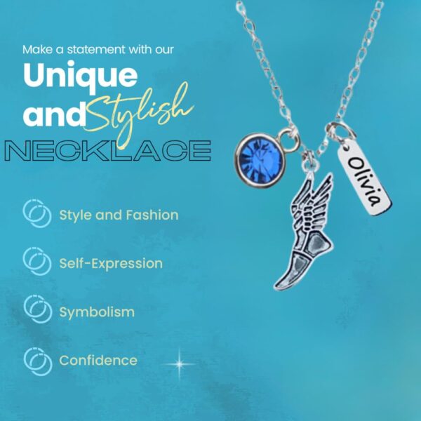 Personalized Track and Field Necklace, Custom Name Engraved Charm & Birthstone Jewelry, Sneaker Pendant, Running Gift for Women, Runners