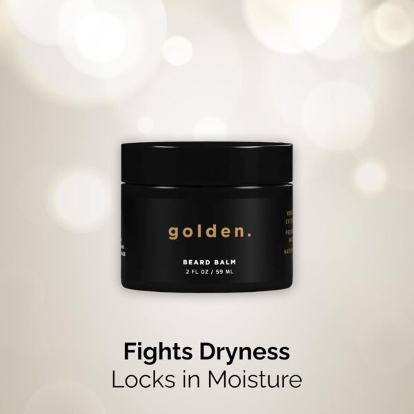 Golden Grooming Beard Balm | Unique Masculine Scent | Shea Butter for Beard Growth | Tames, Moisturizes & Styles – Fresh Scent, 2oz