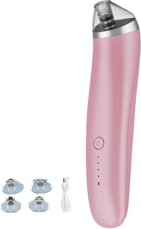 Pore Vacuum 3 Modes USB Charging Blackhead Remover Vacuum with 4 Suction Heads Electric Facial Pore Extractor Cleaner for Women & Men Style 2Vacuum