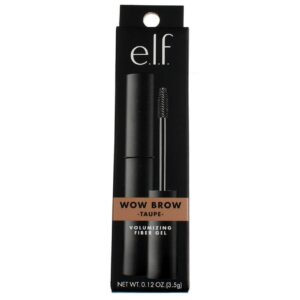 e.l.f., Wow Brow Gel, Volumizing, Buildable, Wax-Gel Hybrid, Creates Full, Voluminous-Looking Brows, Locks Brow Hairs In Place, Taupe, Fiber-Infused, 0.12 Oz
