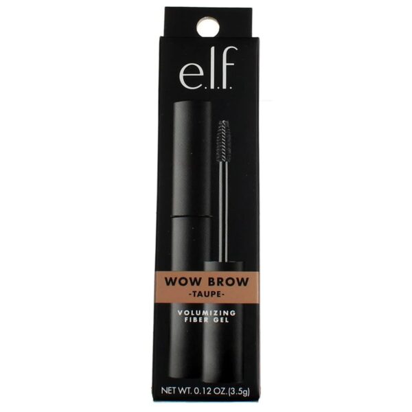 e.l.f., Wow Brow Gel, Volumizing, Buildable, Wax-Gel Hybrid, Creates Full, Voluminous-Looking Brows, Locks Brow Hairs In Place, Taupe, Fiber-Infused, 0.12 Oz