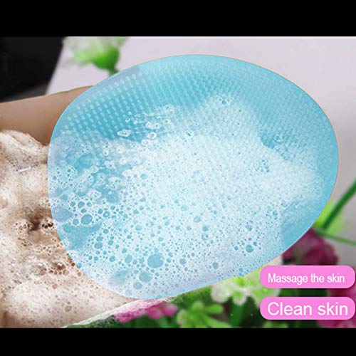 Beauty Blackhead Pad Wash Cleansing Facial Exfoliating Brush Tool Silicone Brush Shampoo Brush Rose (Blue, One Size)