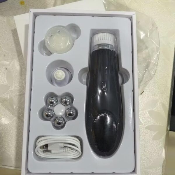 Electric Facial Cleansing Brush Clean and Warm Massage Multifunctional Facial and Eye Hot Compress Massager Beauty Device