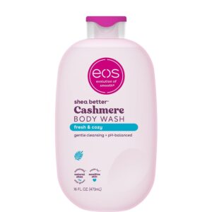 eos Shea Better Cashmere Body Wash, Fresh & Cozy, Moisturizing, pH Balanced Body Wash, Creamy Gel Formula, Paraben & Phthalate Free, Sensitive Skin, 16 fl oz