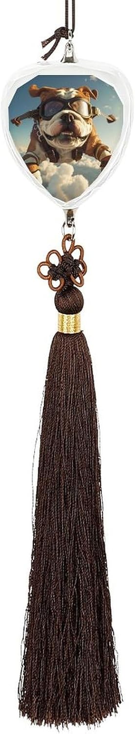 Sporty Bulldog Animal Car Pendant Crystal Car Rearview Mirror Charms Hanging Ornaments Love